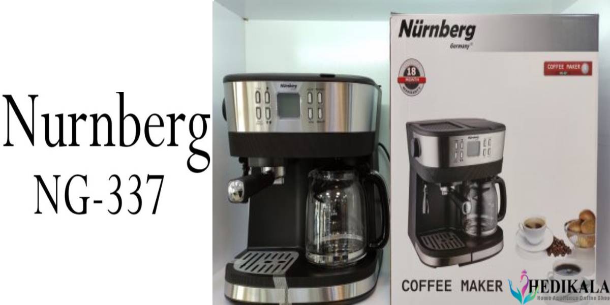 طراحی و بررسی ویژگی های قهوه جوش اسپرسو 3 کاره نورنبرگ NURENBERG مدل NG-337